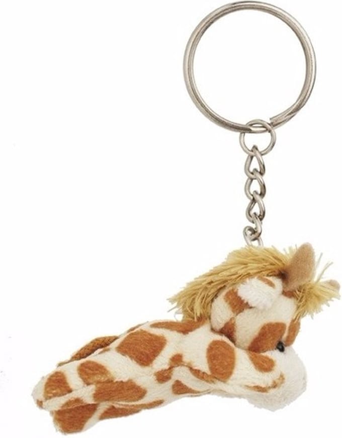 Nature Planet sleutelhanger Giraffe - 6 cm - pluche - knuffel sleutelhangers