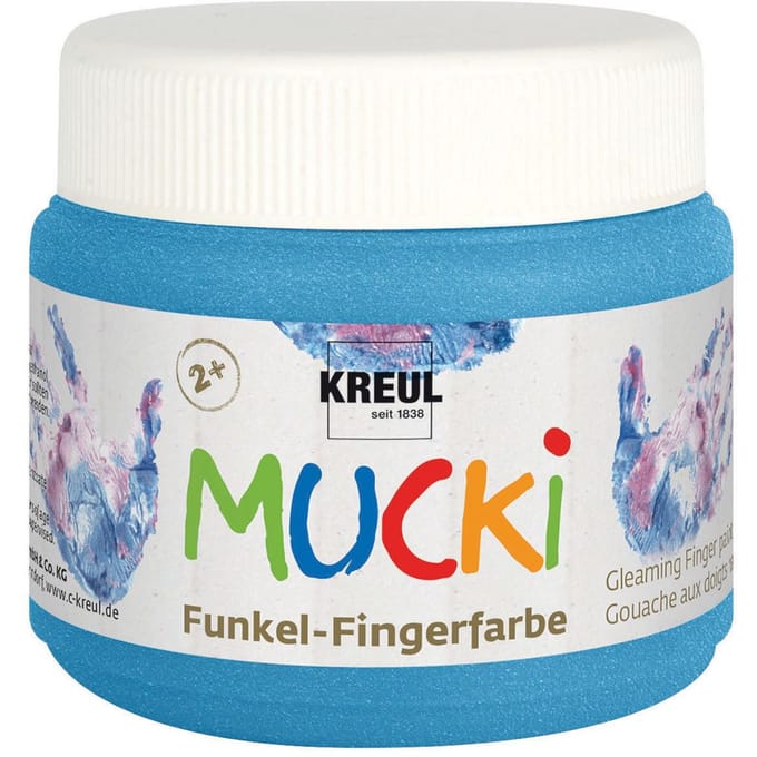Creativ Company Mucki Finger Paint - Blue Metallic 150ml