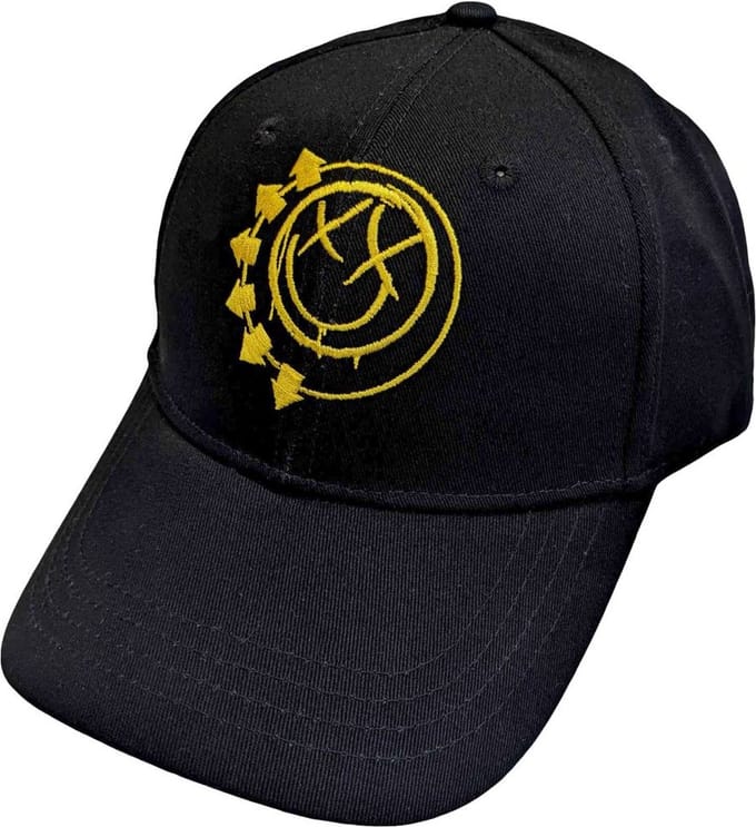 Blink182 - Yellow Six Arrow Smile Baseball pet - Zwart