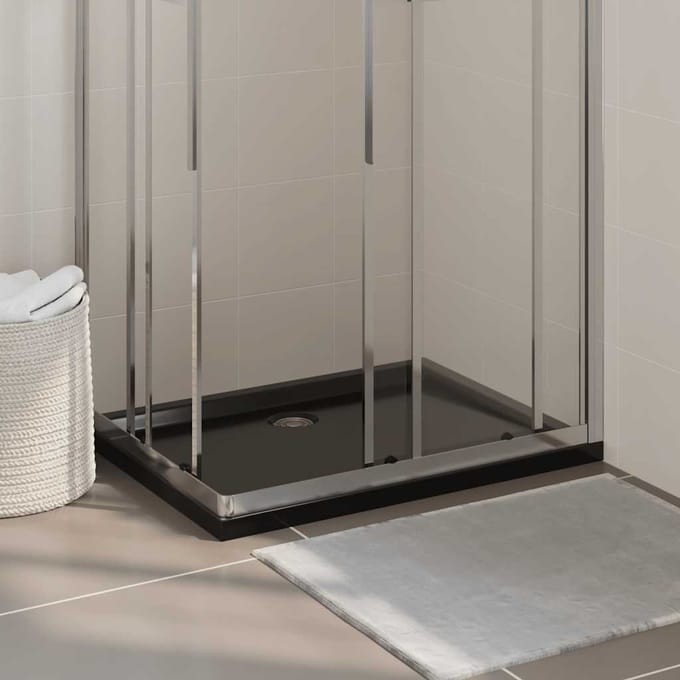 vidaXL - Douchebak - rechthoekig - 70x90 - cm - ABS - zwart