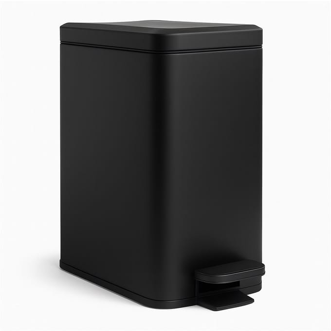Prullenbak badkamer - 10 l - smal - softclose - zwart