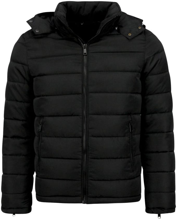 Heren Jack met Capuchon - Slim Fit - Tussenjas Heren - 8210 - Zwart