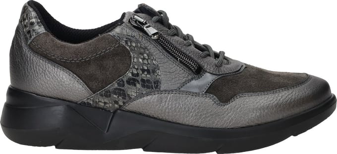 Waldläufer Combi K Rits Sneaker Sneakers - Leer - Dames - Grijs - Maat 41,5