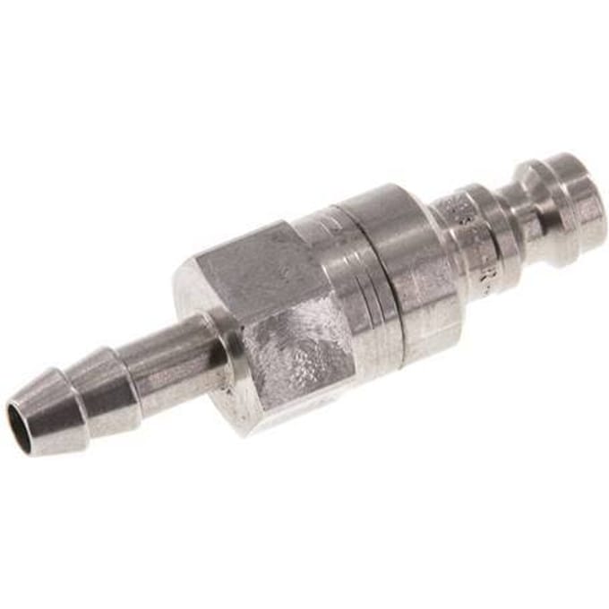 RVS DN 5 Luchtkoppeling Insteeknippel 6 mm Slangpilaar Double Shut-Off