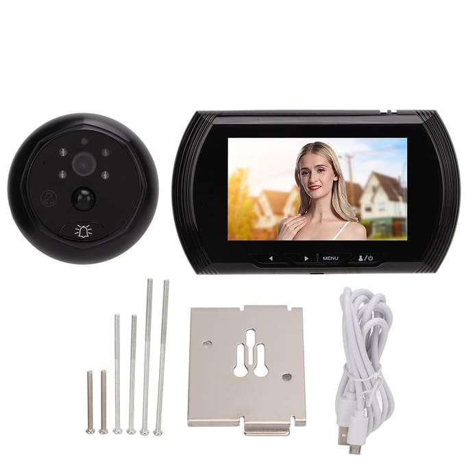 Caméra de porte numérique 2MP 1080P avec écran LCD de 4,5 pouces, détection de mouvement, vision nocturne