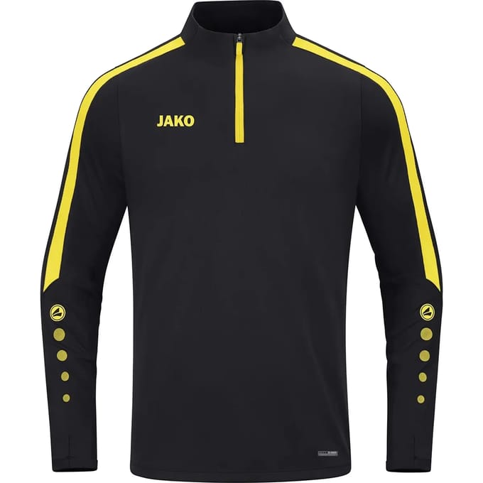 Jako Power Ziptop Kinderen - Citroen / Zwart | Maat: 152