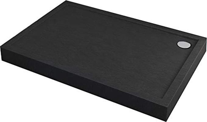 Douchebak met steeneffect zwart 90x120cm - 12cm hoog