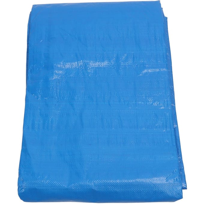 Bâche en polyéthylène robuste 5 x 6 m, imperméable, résistante aux UV, anti-usure, avec bords renforcés et métal blue