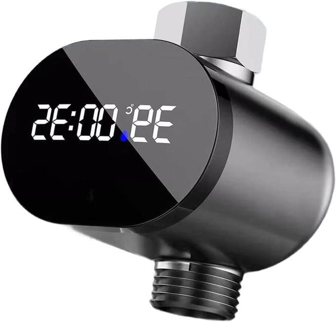 Douche Thermometer - Watertemperatuur Meter - Veilig Baden - LED Display Timer - DN15 - Zilver