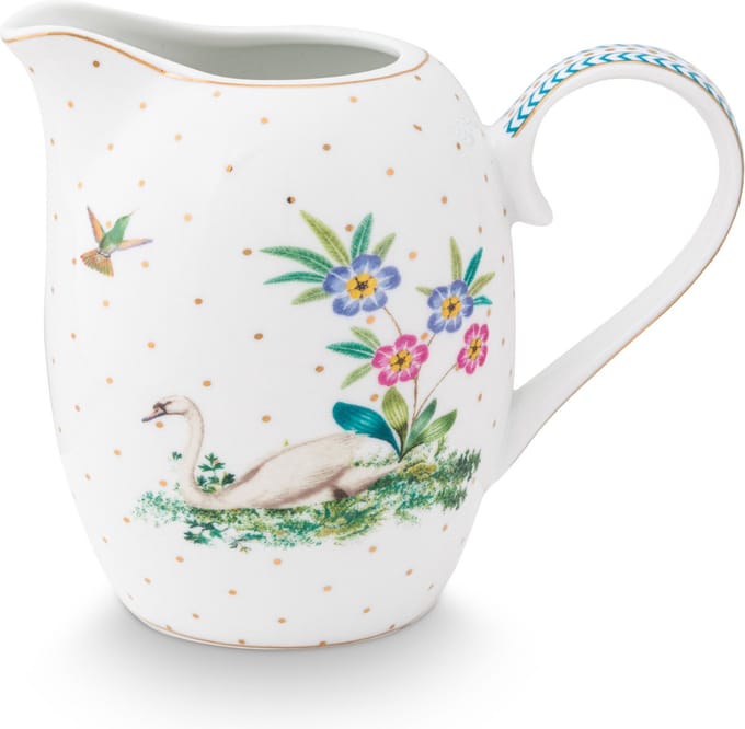 Pip Studio - Jolie - Melkkan 250ml - Zwaan - wit - gouden stippen