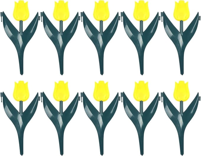 Tuinafsluiting Decoratief - Bloembedrand - Tuin Indelen - Weerbestendig PP - 30 x 18 cm - Geel