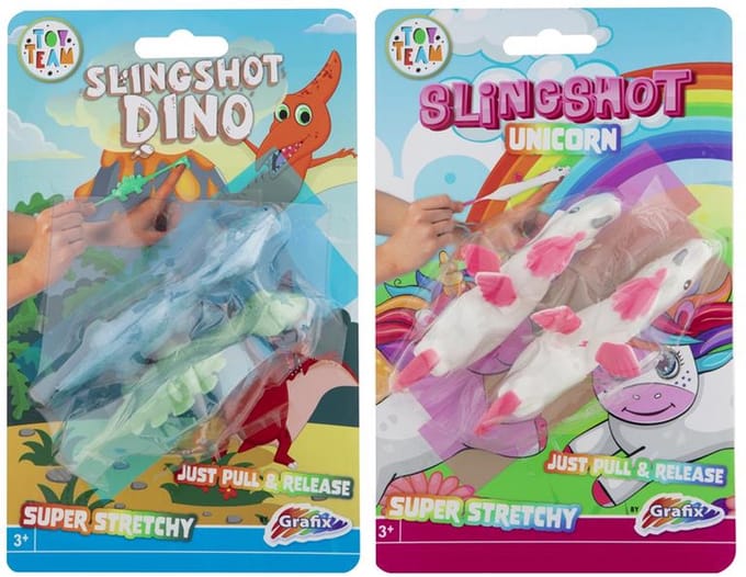 Grafix Slingshot schieter Unicorn/Dino (1 stuk) assorti