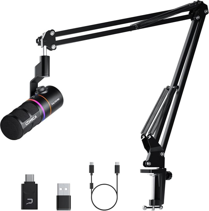 Draadloze USB Microfoon voor Gaming met Boomarm