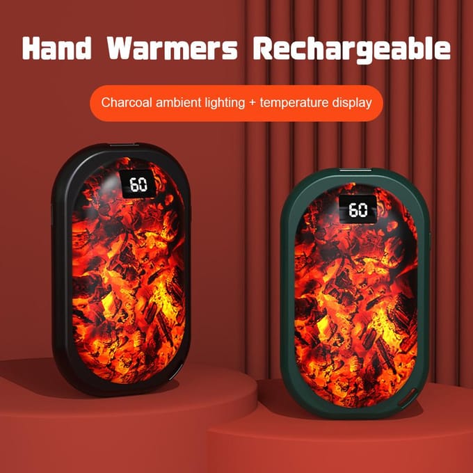 2-in-1 draagbare handwarmers met 3 instelbare temperaturen USB oplaadbare handverwarmer Powerbank 5000mAh groen