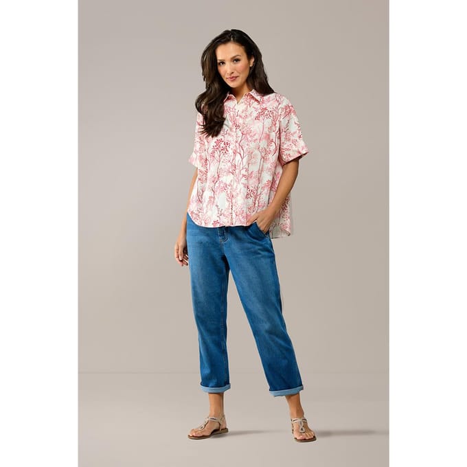 Caroline Tensen Leeds Oversized Print Blouse Wit / Oranje
