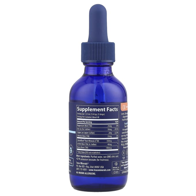 Trace, Zinc ionique, 50 mg, 2 fl oz (59 ml)