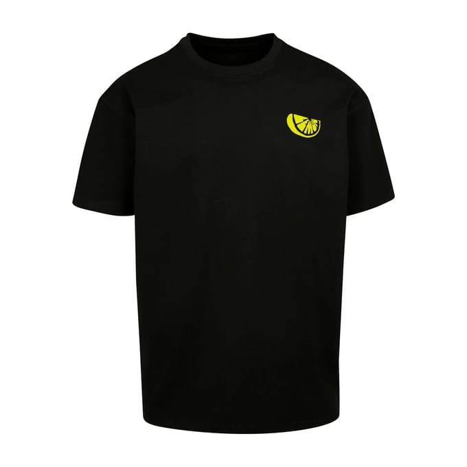 Merchcode - Wording Lemon Heavy Oversize Heren Tshirt - L - Zwart