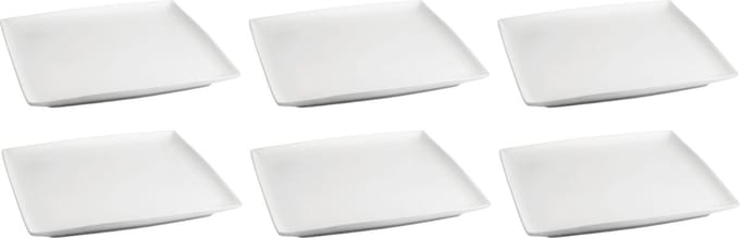 BonBistro Dinerborden Yong Squito 26 x 26 cm - Wit - 6 stuks