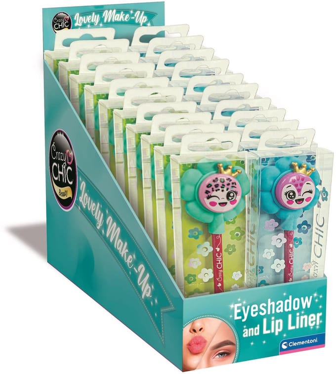 Clementoni - Cazy Chic - Oogschaduw en Lip Liner - Bloem - Vanaf 6 jaar