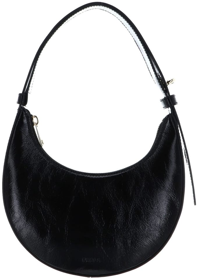 FURLA Leren schoudertas avondtas Delizia Mini Shoulder Bag Nero zwart
