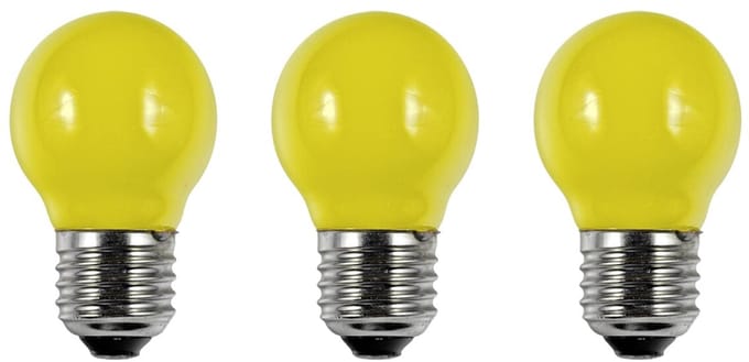 SPL E27 LED Lamp 1W - Geel - LED Filament Mini Globe/Kogel G45 - Feestverlichting - 3 Stuks