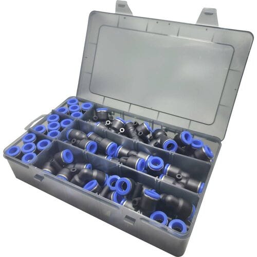 TRU COMPONENTS Pneumatische connector TC-14109148 TC-Fitting set - 10 mm Buis-Ø: 10 mm 60 stuk(s)