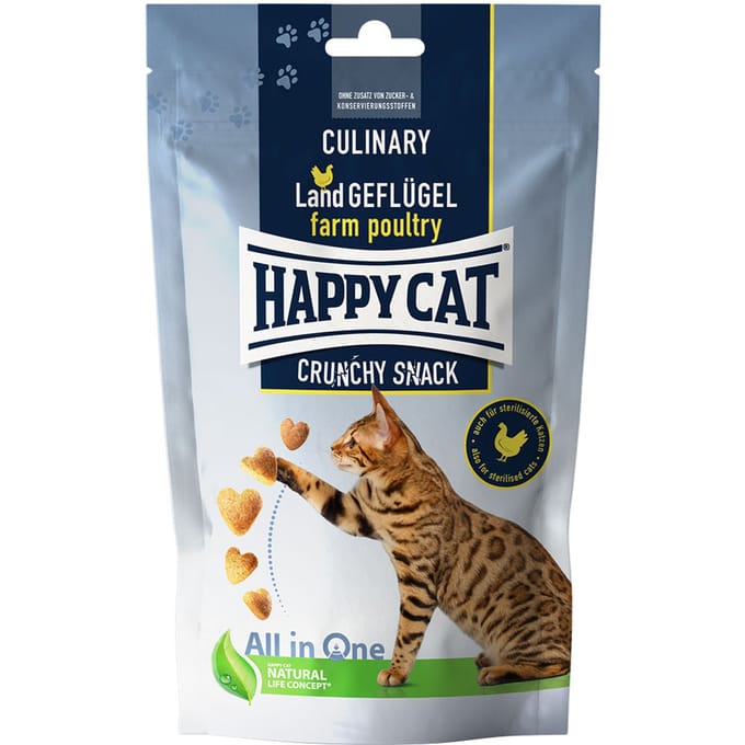 70g Happy Cat Culinary Crunchy Snack Land Gevogetle Kattensnack