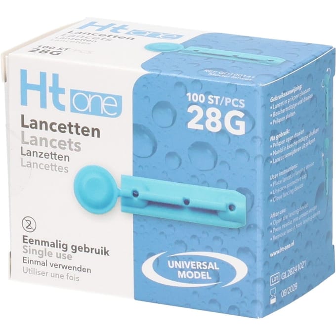 HT One Steriele Lancetten (28G) (100 Stuks)