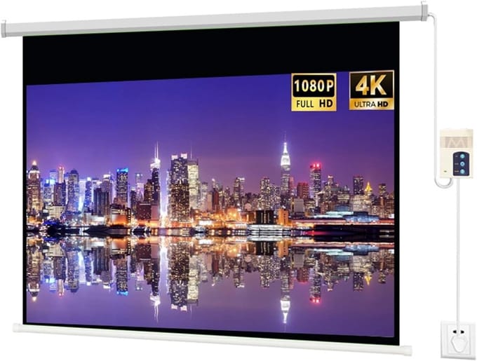 Gemotoriseerd Projectiescherm - Elektrisch Scherm - Thuisbioscoop Ervaring - Stille Motor - 92 inch - Wit