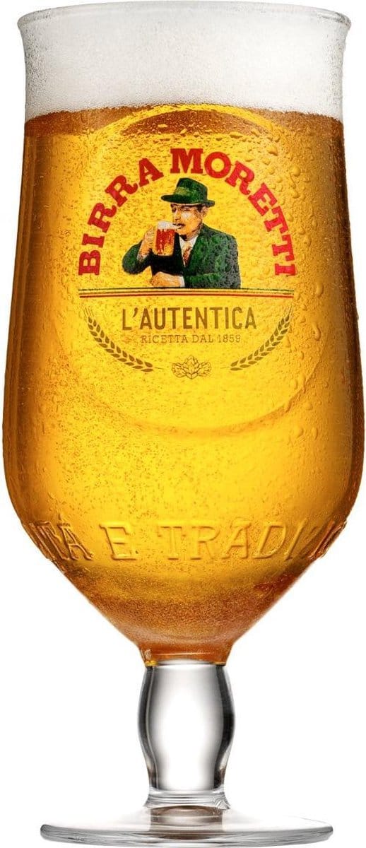 Birra Moretti Speciaal Bierglazen - 25cl - 6 stuks - Bierglazen op Voet