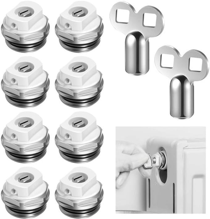 Allecto - Radiator-ontluchtingsventiel - 8 stuks - Efficiënt