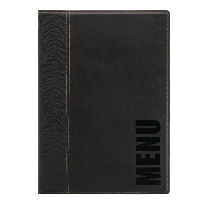 Securit® Menukaart | Menukaart map A4 Trendy - zwart
