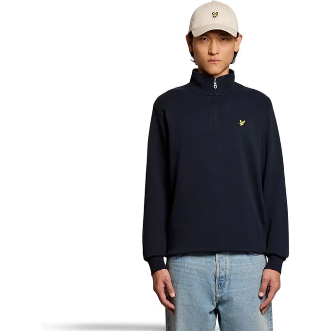 Lyle & Scott Sweat Half Zip Navy - Maat S - Heren - Quarter zip