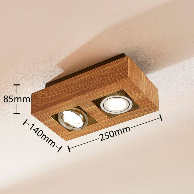 Arcchio - buitenspot - 2lichts - Metaal, aluminium - H: 8.5 cm - GU10 - licht hout