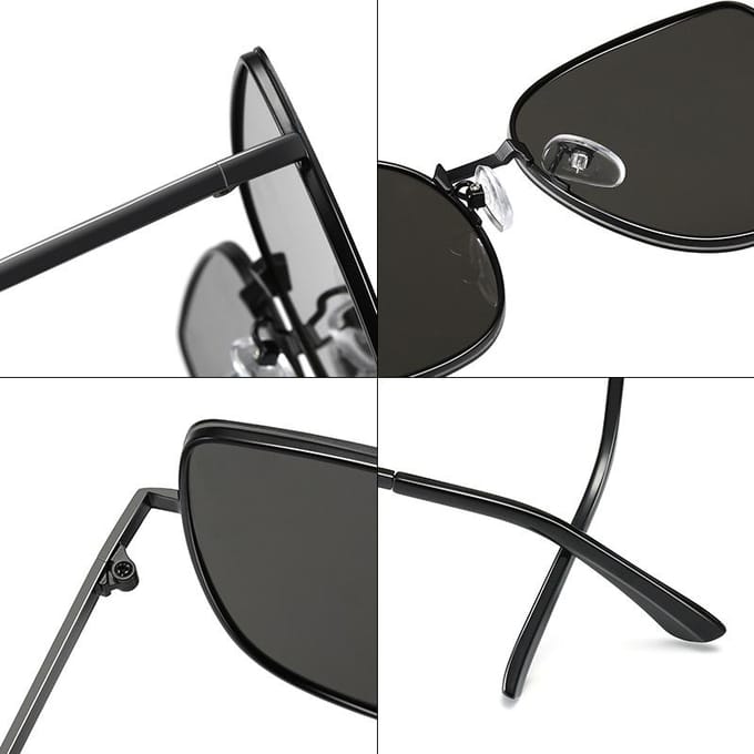 Nieuwe Dames Zonnebril met Groot Montuur met Nylon Lens Doos Bril Mode Zonnebril gray