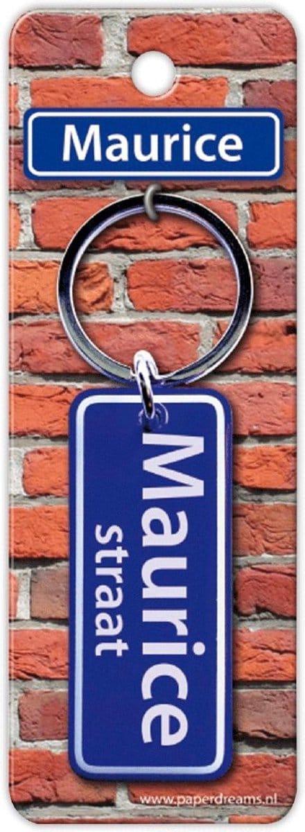Paper Dreams Sleutelhanger Straatnaam Maurice 9 Cm Staal Blauw