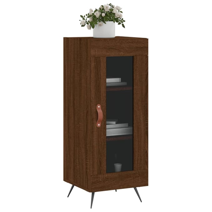 vidaXL - Dressoir - 34,5x34x90 - cm - bewerkt - hout - bruin - eikenkleur
