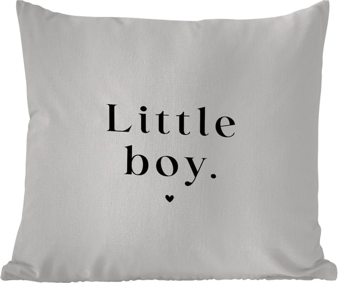 Buitenkussen - Kinderen - Spreuken - Little boy - Quotes - Jongens - 45x45 cm - Weerbestendig