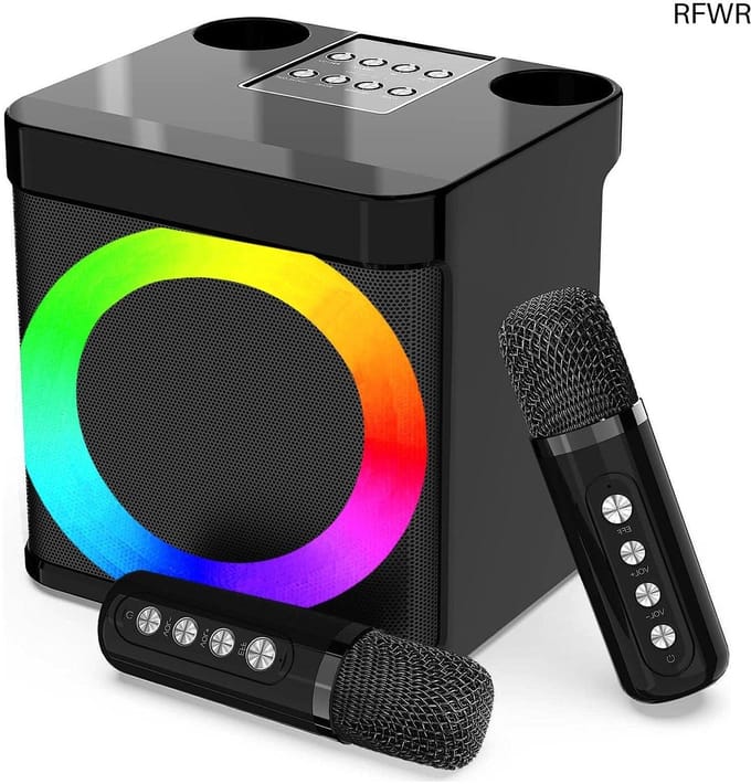 RFWR® Professionele Karaoke Machine met Draadloze Microfoons en Bluetooth