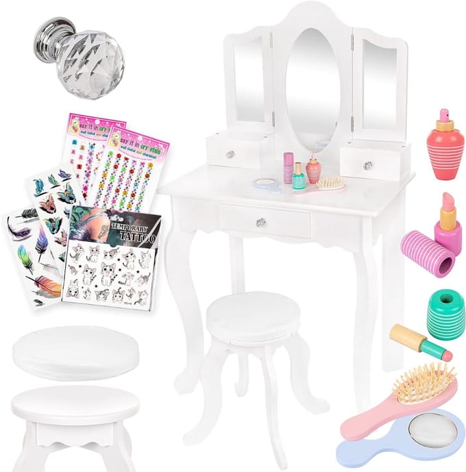 DailySupplies® Kaptafel Kind - Make up Tafel voor Meisjes - Schminktafel - Wit