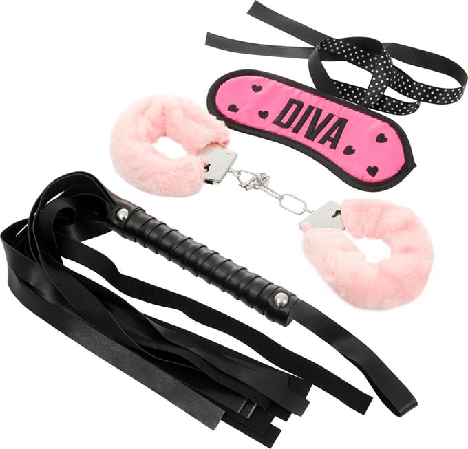 Banoch | La Diva hot pink bondage | blinddoek, zweepje en handboeien