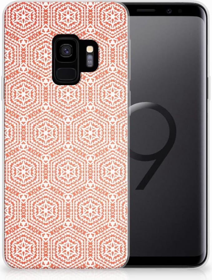 Back Cover voor Samsung Galaxy S9 TPU bumper Pattern Orange