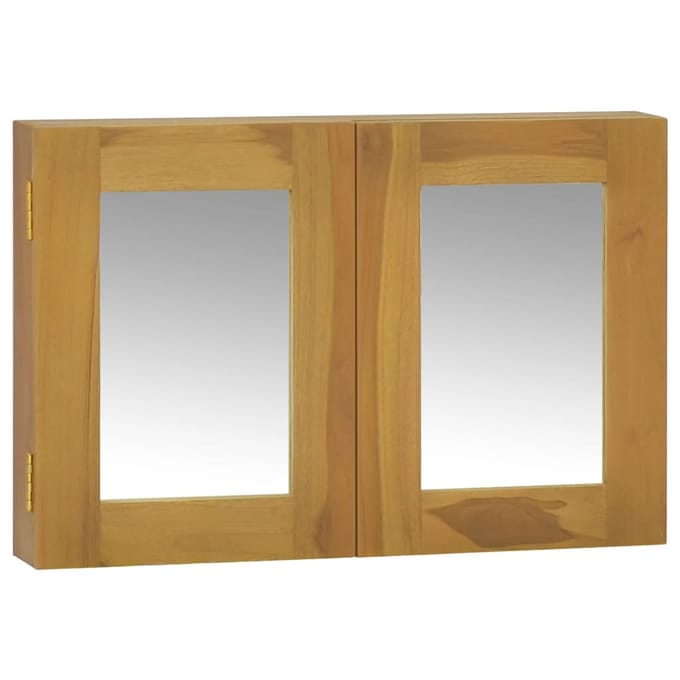 vidaXL - Spiegelkast - 60x10x40 - cm - massief - teakhout