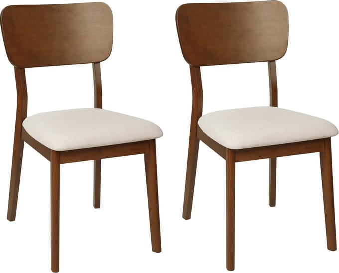 MINIER - Eetkamerstoel set van 2 - Lichtbeige - Hout