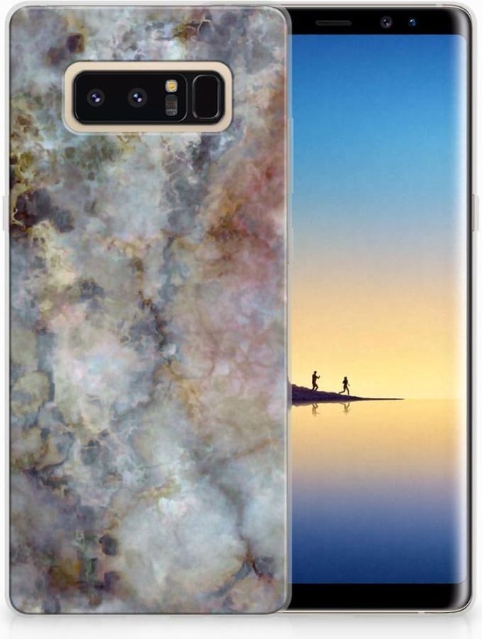 Samsung Galaxy Note 8 TPU Siliconen Hoesje Marmer Grijs