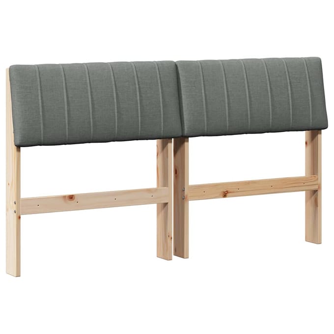vidaXL Gestoffeerd hoofdbord Donkergrijs 140 cm Massief grenenhout