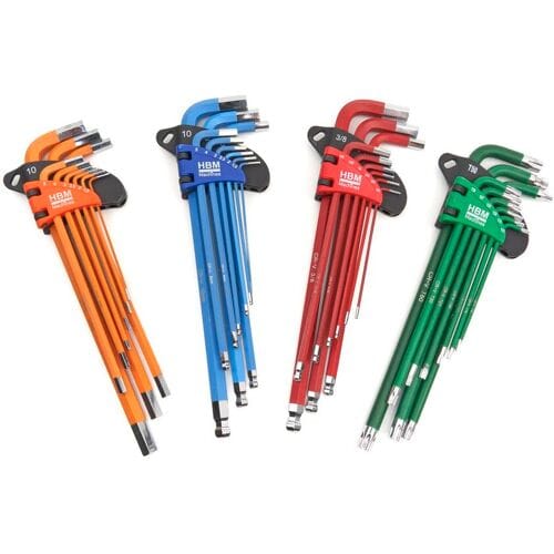 HBM 36 Delige Professionele Inbussleutelset MM, INCH, TORX