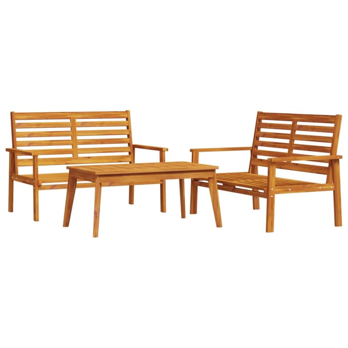 vidaXL - 3-delige - Loungeset - massief - acaciahout