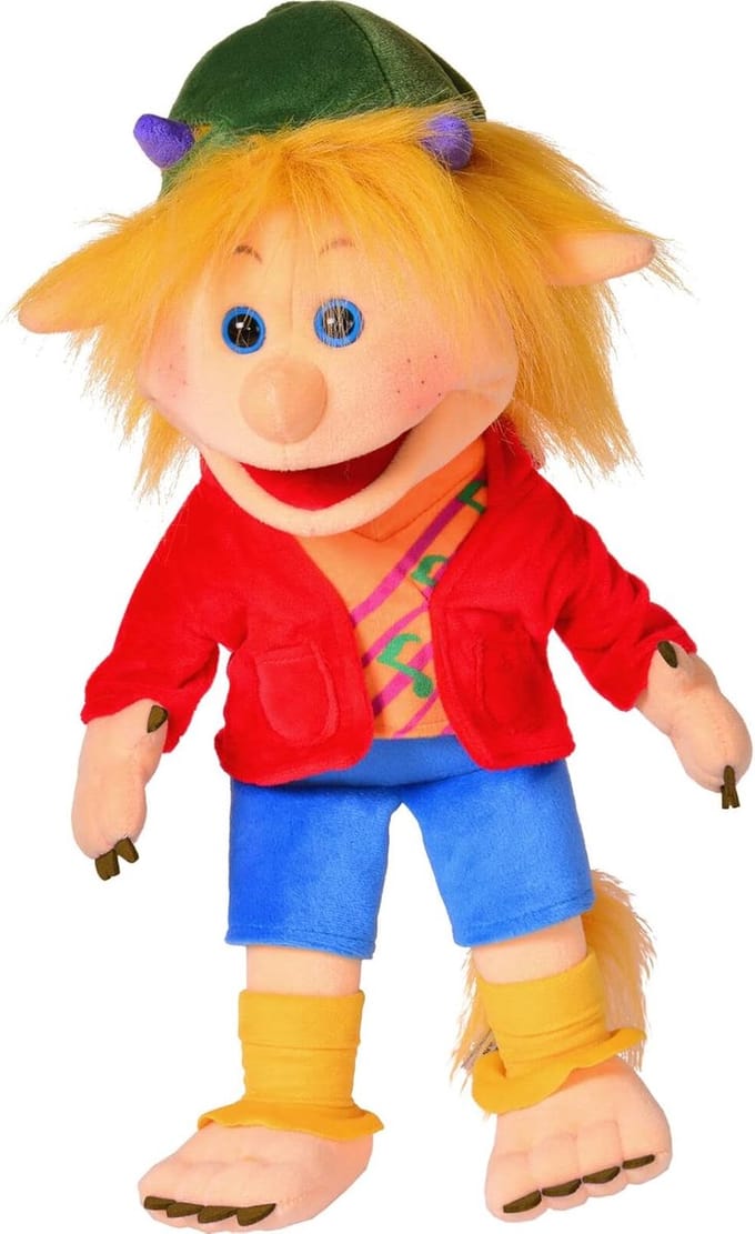 Handpop Troll - Karakter pop - Verhalen vertellen - Uniek ontwerp - 45 cm