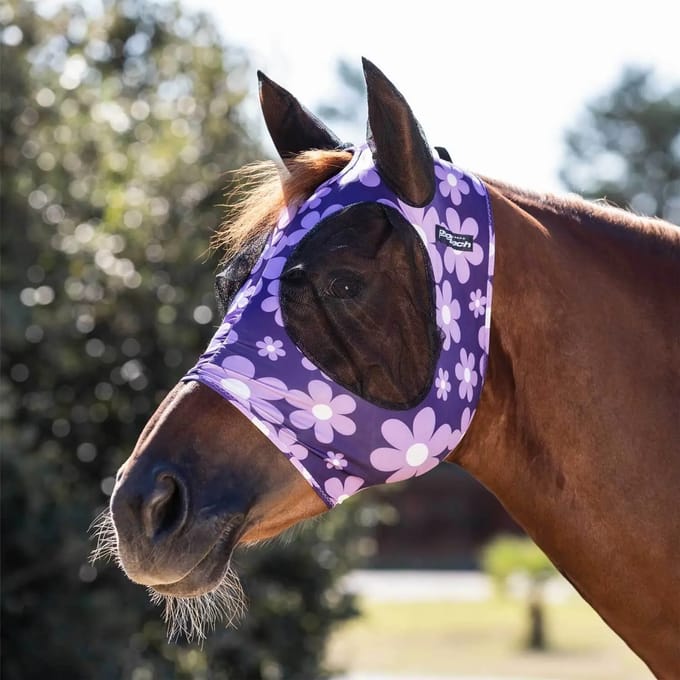 Vliegenmasker voor paard van lycra met oorkap Pro-Tech
